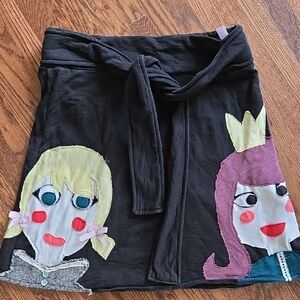 Appliqué Tie-Waist Skirt